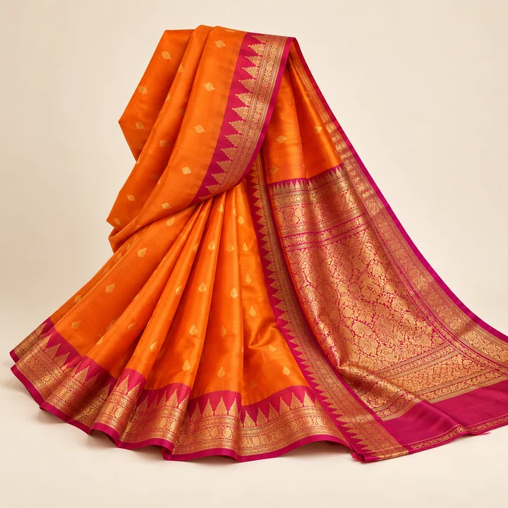 Orange saree from the clothing storefront demo
